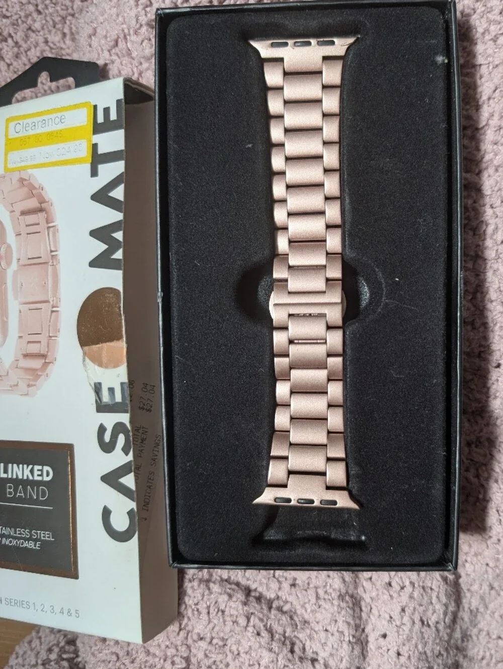 Metal Linked Watch Band - Rose Gold Tone